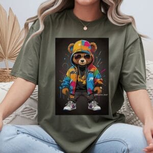 20260504144354-1f147c7a-cb3b-6f24-981a-3a8a3bde6d97.jpg Streetwear Bear Graphic T-Shirt — Urban Hip-Hop Teddy Design