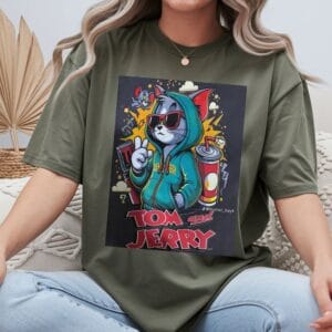 Tom & Jerry Street Art T-Shirt – Graffiti Hoodie Cat Graphic Tee