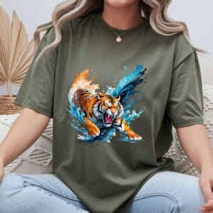 Roaring Watercolor Tiger T-Shirt
